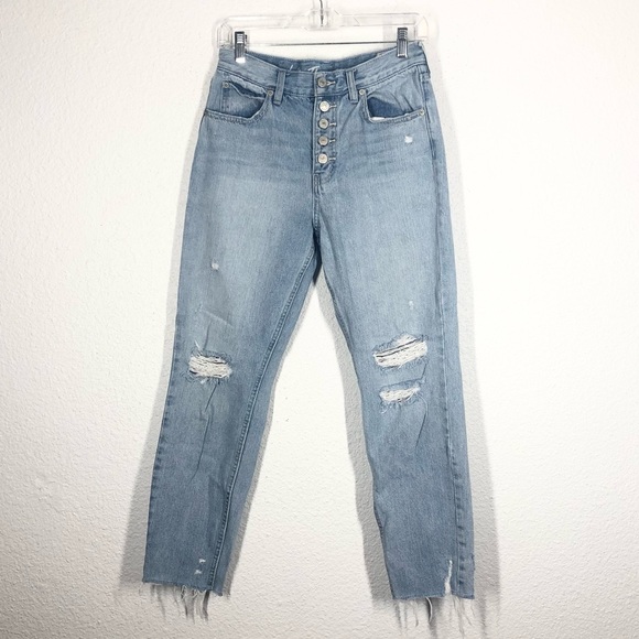 Free People We The Free Blossom Rigid Jeans Exposed Button Fly 26 - Picture 2 of 10